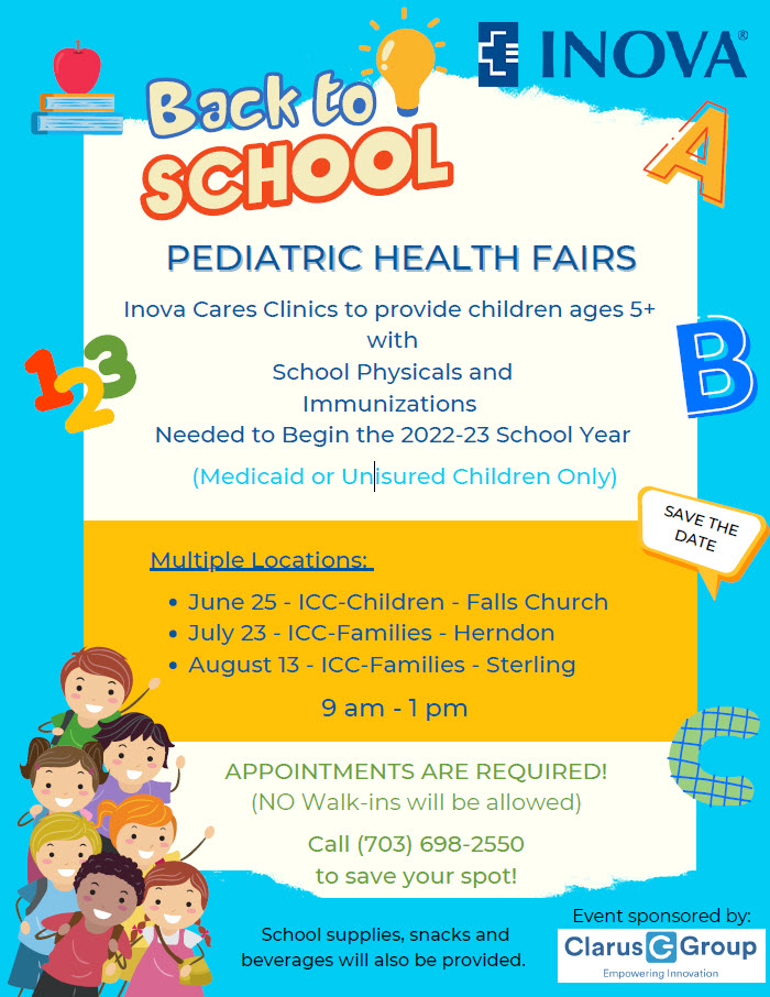 Dates, Locations, and Time of health fairs