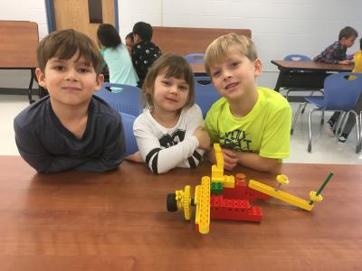 photo of students playing with legos