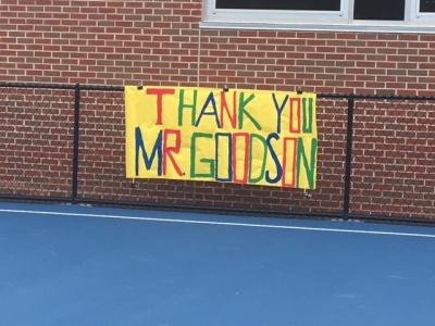 photo of a banner thanking clay goodson 