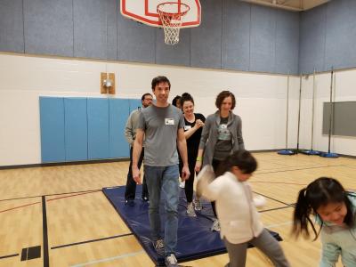 photo of parents participating in PE